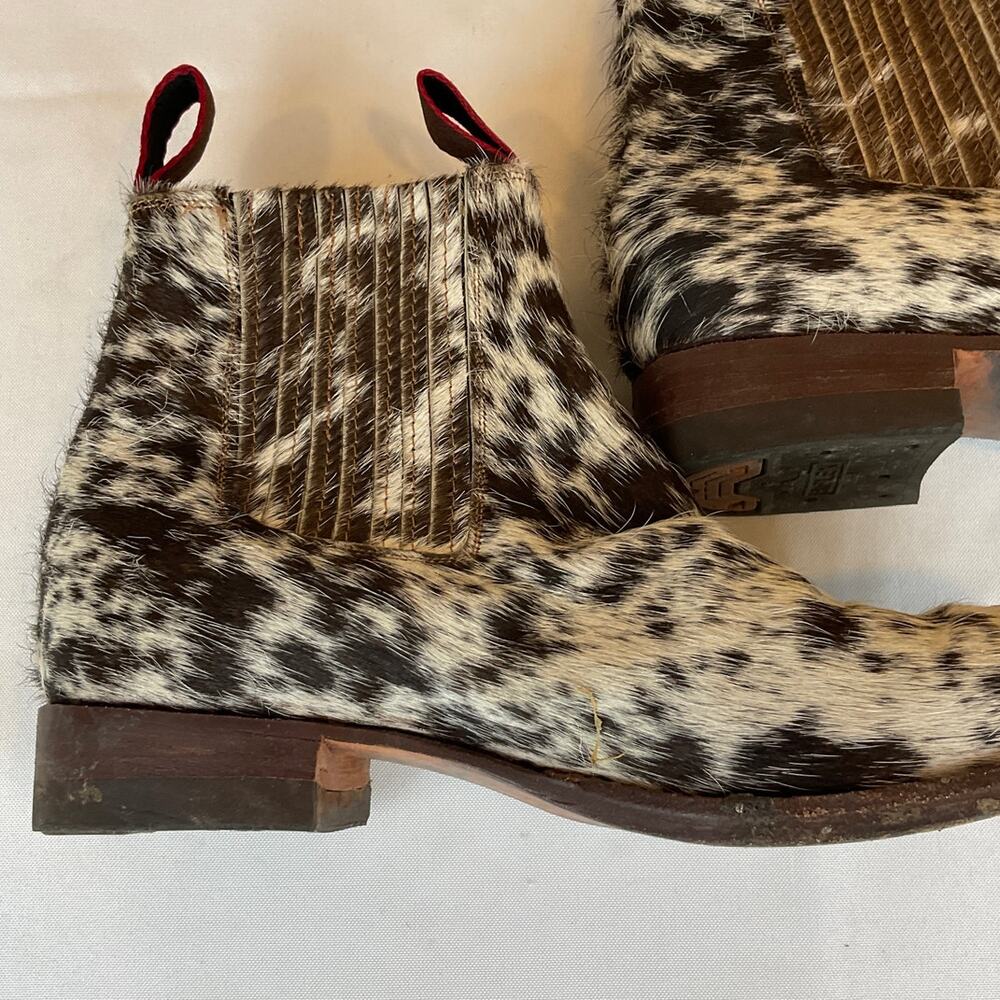 Men's Spotted Haircalf Chelsea Boots - Brown/Black/White - Picture 7 of 7